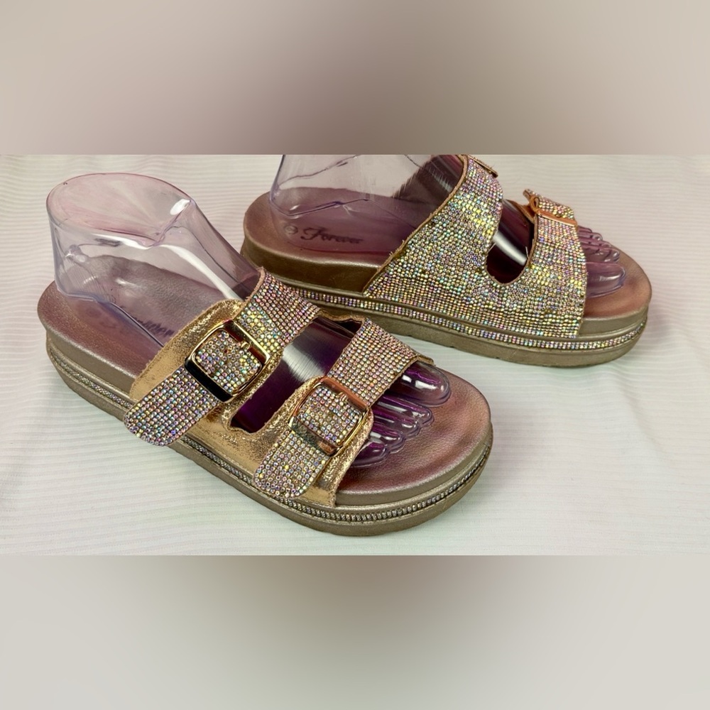 Women's Studded Platform Slides Sandals Sz 9